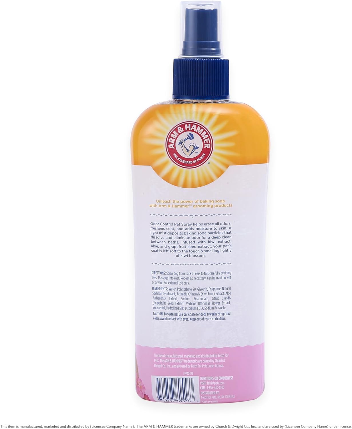 Super Deodorizing Spray for Dogs - Effective Odor Eliminator with Fresh Kiwi Blossom Scent, 8 Ounces