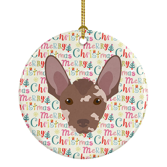 Mexican Hairless Dog Merry Christmas Ceramic Ornament
