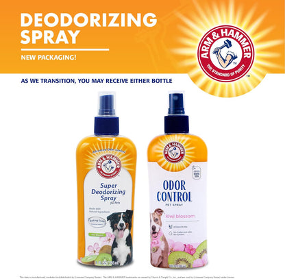 Super Deodorizing Spray for Dogs - Effective Odor Eliminator with Fresh Kiwi Blossom Scent, 8 Ounces