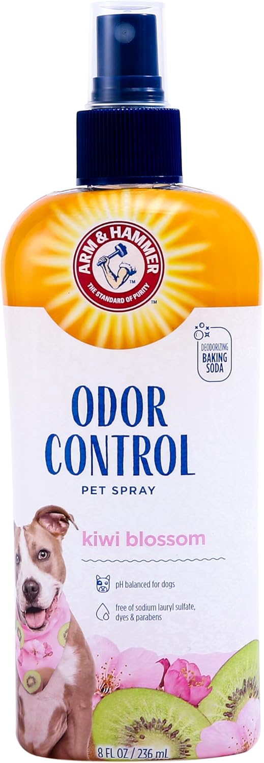 Super Deodorizing Spray for Dogs - Effective Odor Eliminator with Fresh Kiwi Blossom Scent, 8 Ounces