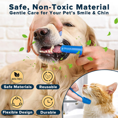 Professional 6-Piece Pet Grooming Kit for Dogs, Cats, and Horses | Includes Dog Washing Gloves, Bath Brush, Shampoo Brush, and Grooming Gloves in Navy Blue