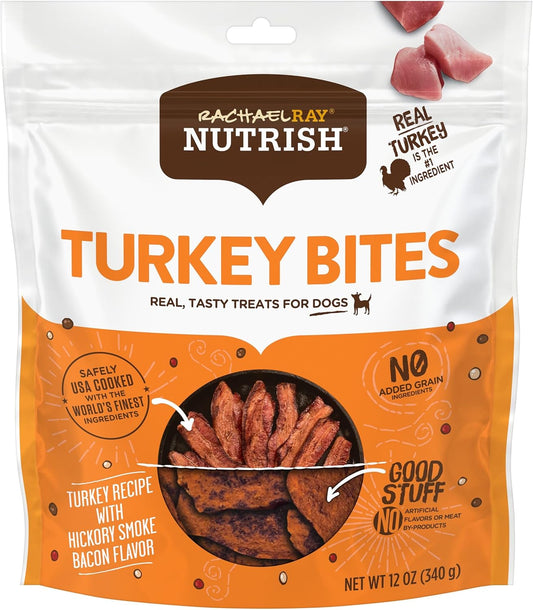 Rachael Ray  Turkey Bites with Hickory Smoke Bacon Flavor Dog Treats, 12 oz Pouch