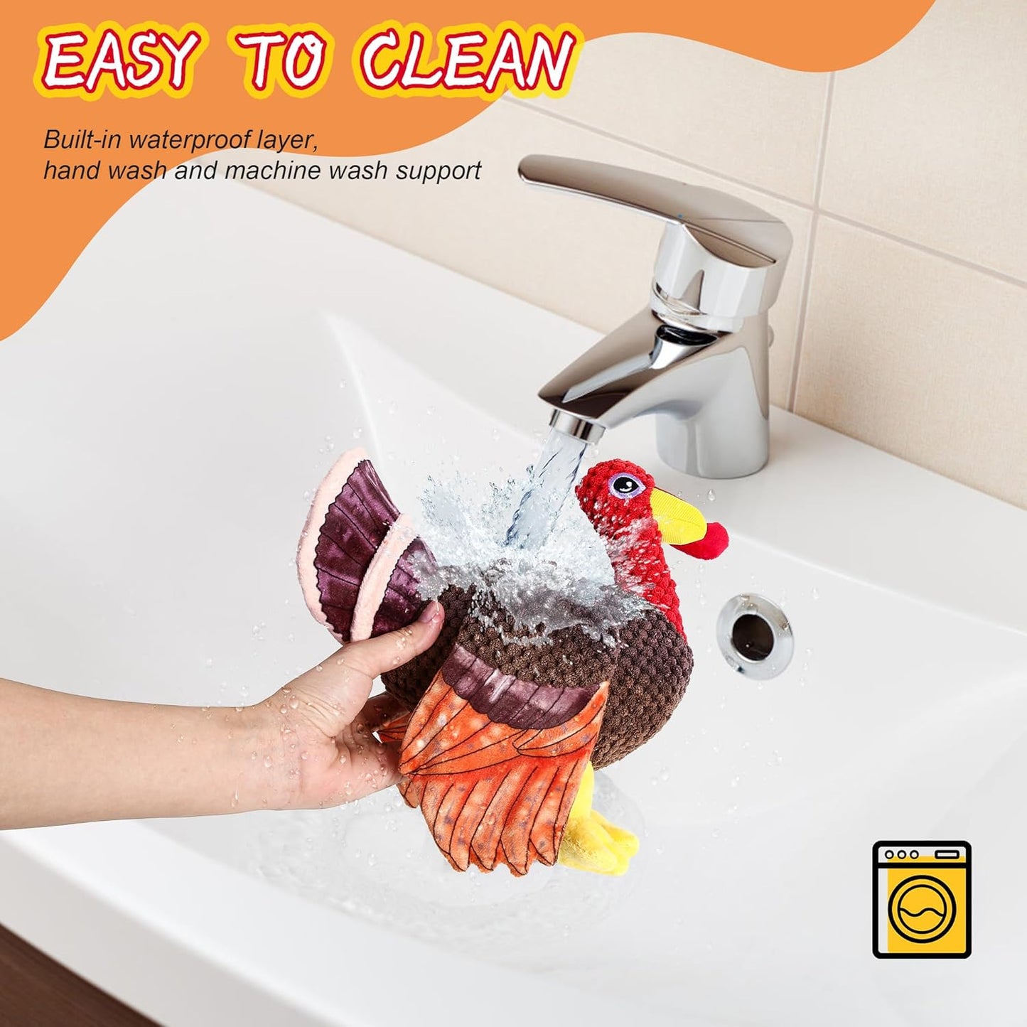 Thanksgiving Turkey Dog Toy for Medium and Small Breeds - Christmas Edition (Brown)