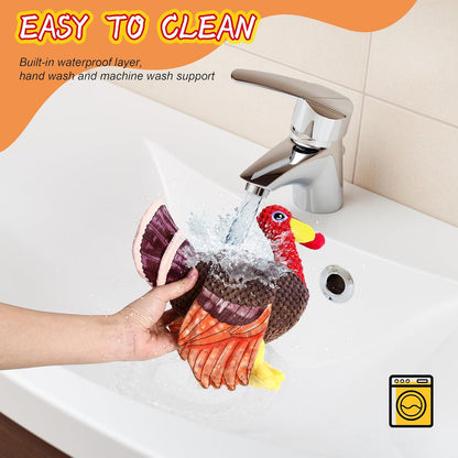 Thanksgiving Turkey Dog Toy for Medium and Small Breeds - Christmas Edition (Brown)