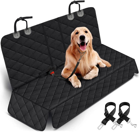 Dog Car Seat Cover - Waterproof Back Seat Protector for Pets, Non-Slip Design, Fits Most Cars, Trucks, and SUVs - Black