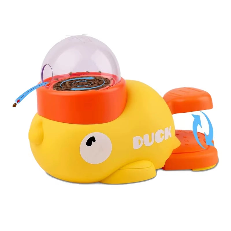 Pet Treat Dispenser-Interactive Dog Toys, anti Gulping Duck Slow Feeder,Cat Dog Treat Dispensing with Button,For Dogs Training