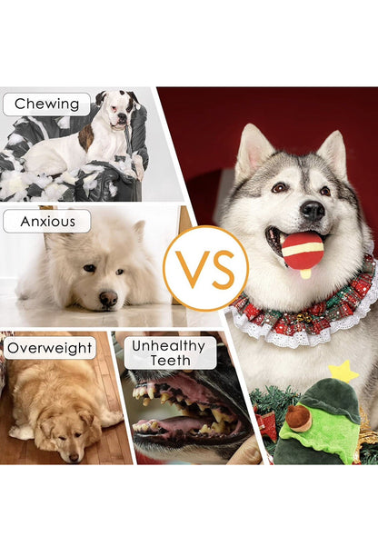 Dog Plush Interactive Hide and Seek Squeaky Dog Toys Stocking Christmas Trees Lg