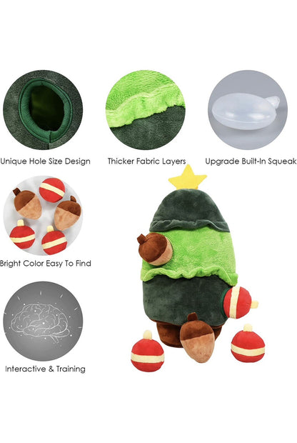 Dog Plush Interactive Hide and Seek Squeaky Dog Toys Stocking Christmas Trees Lg