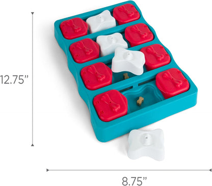 by Nina Ottosson Dog Brick Treat Puzzle Enrichment Toy, Level 2 Intermediate Game, Blue