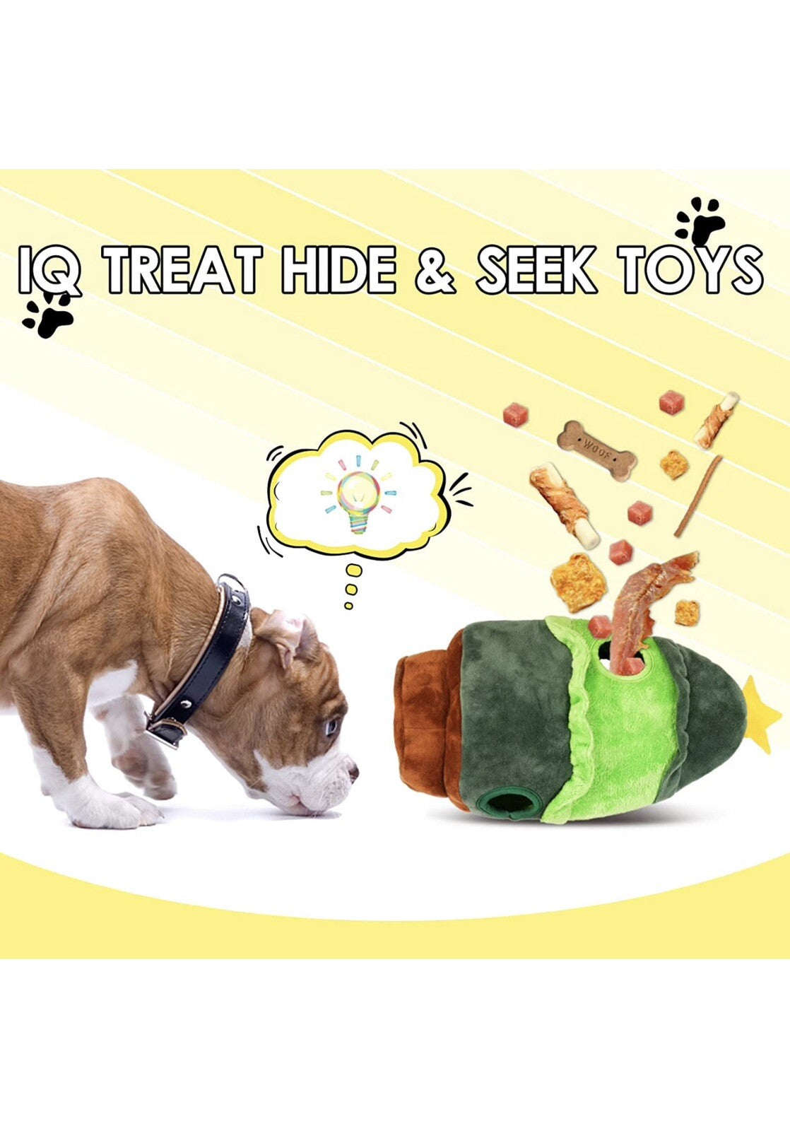 Dog Plush Interactive Hide and Seek Squeaky Dog Toys Stocking Christmas Trees Lg