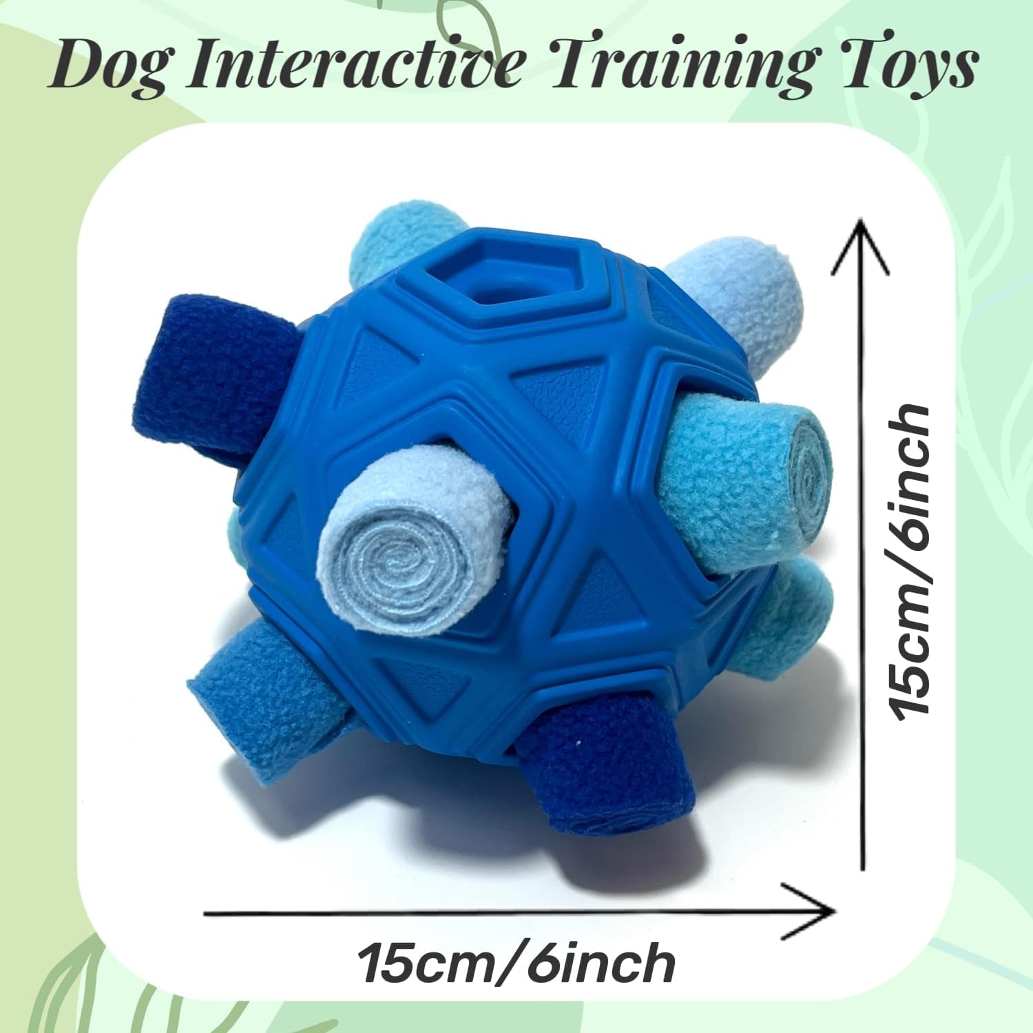 Snuffle Ball for Dog Toys Unbreakable Upgrade Ball Interactive Toy Foraging Snuffle Mat Puppy Treat Dispenser Slow Feeder Dog Puzzle Toys for Small, Medium, Large Pets (Blue)