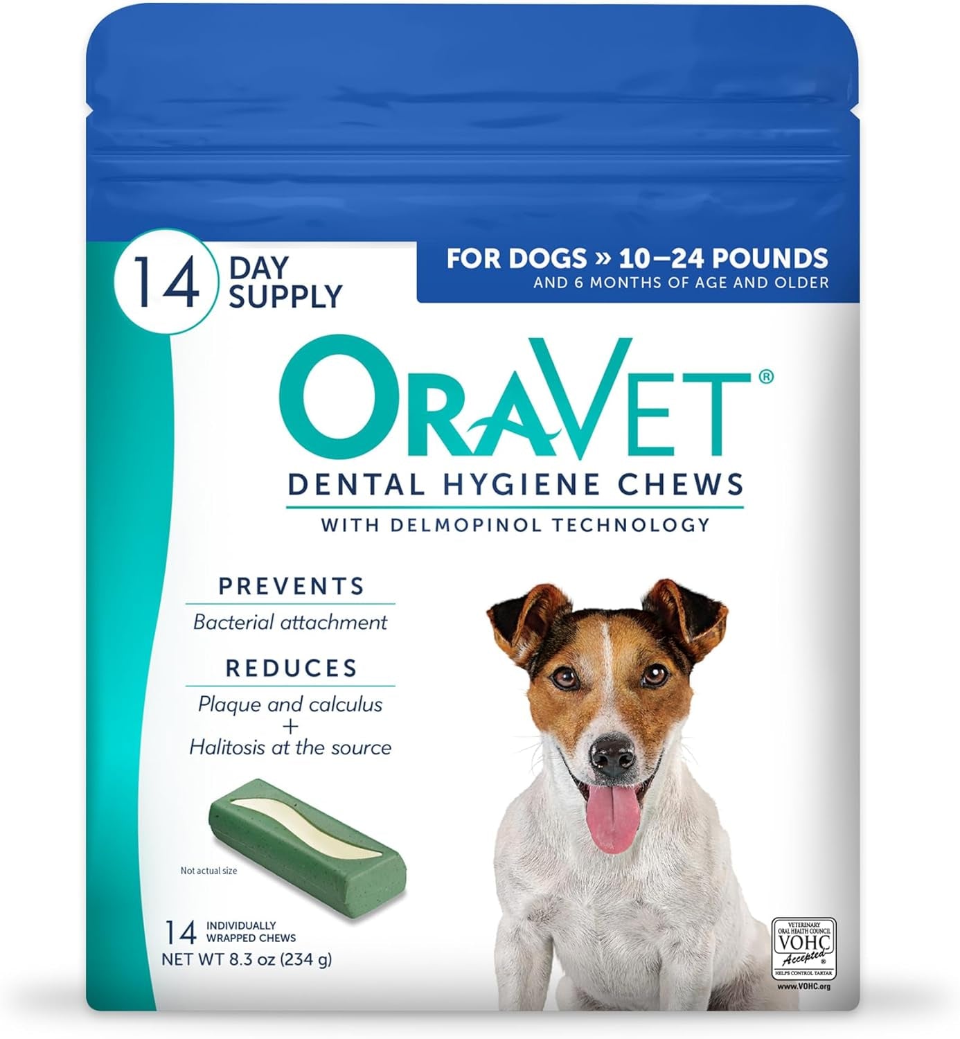 Dental Chews for Small Dogs (10-24 lbs) - 30 Count Blue Pouch for Enhanced Oral Care and Hygiene