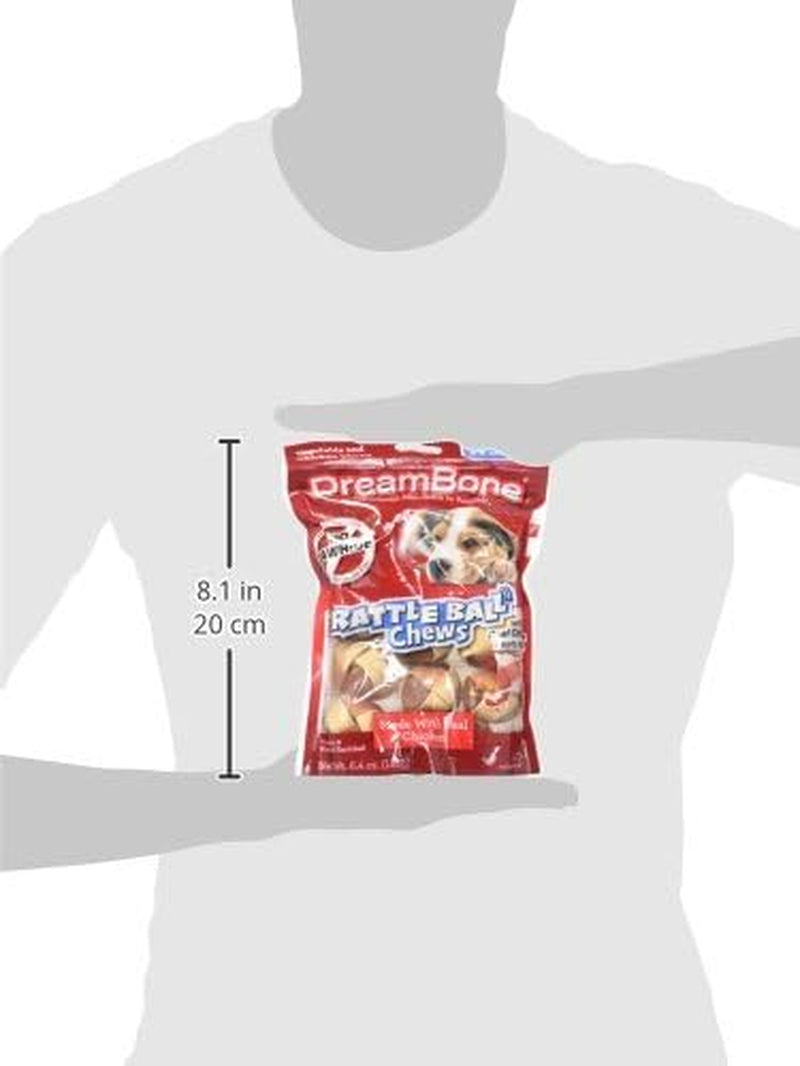 Rattleball Small Chews 14 Count, Rawhide-Free Chews for Dogs, with Real Chicken Treats Inside