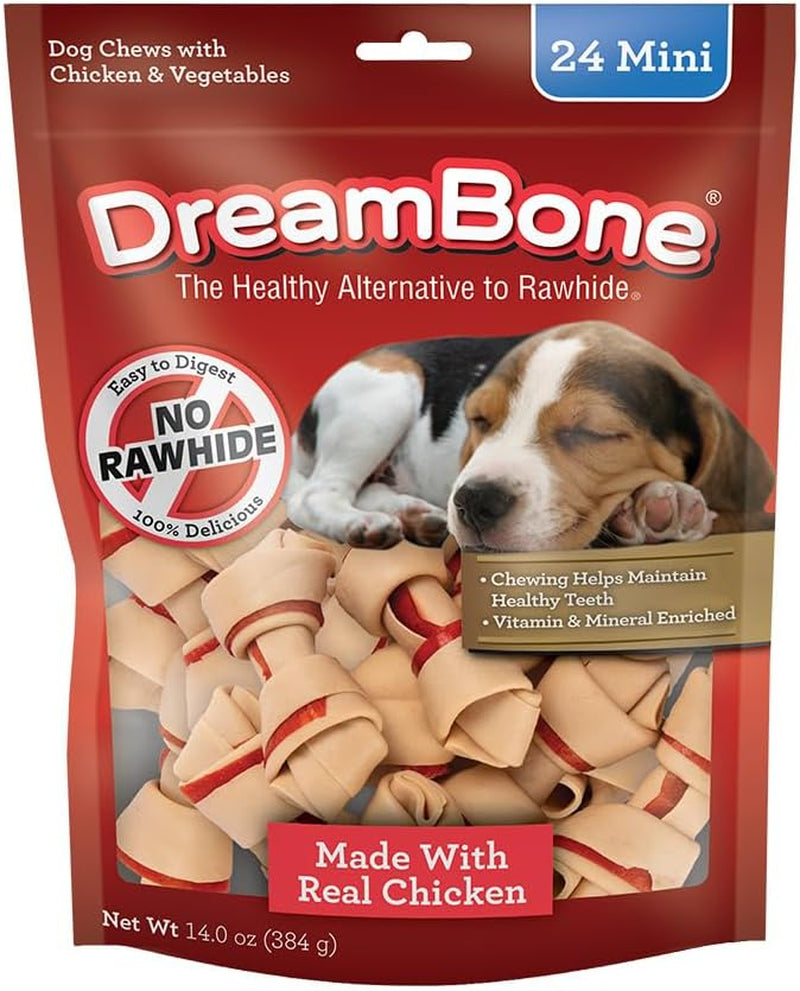 Mini Chews, Made with Real Chicken, Rawhide Free Chews for Dogs, 24 Count
