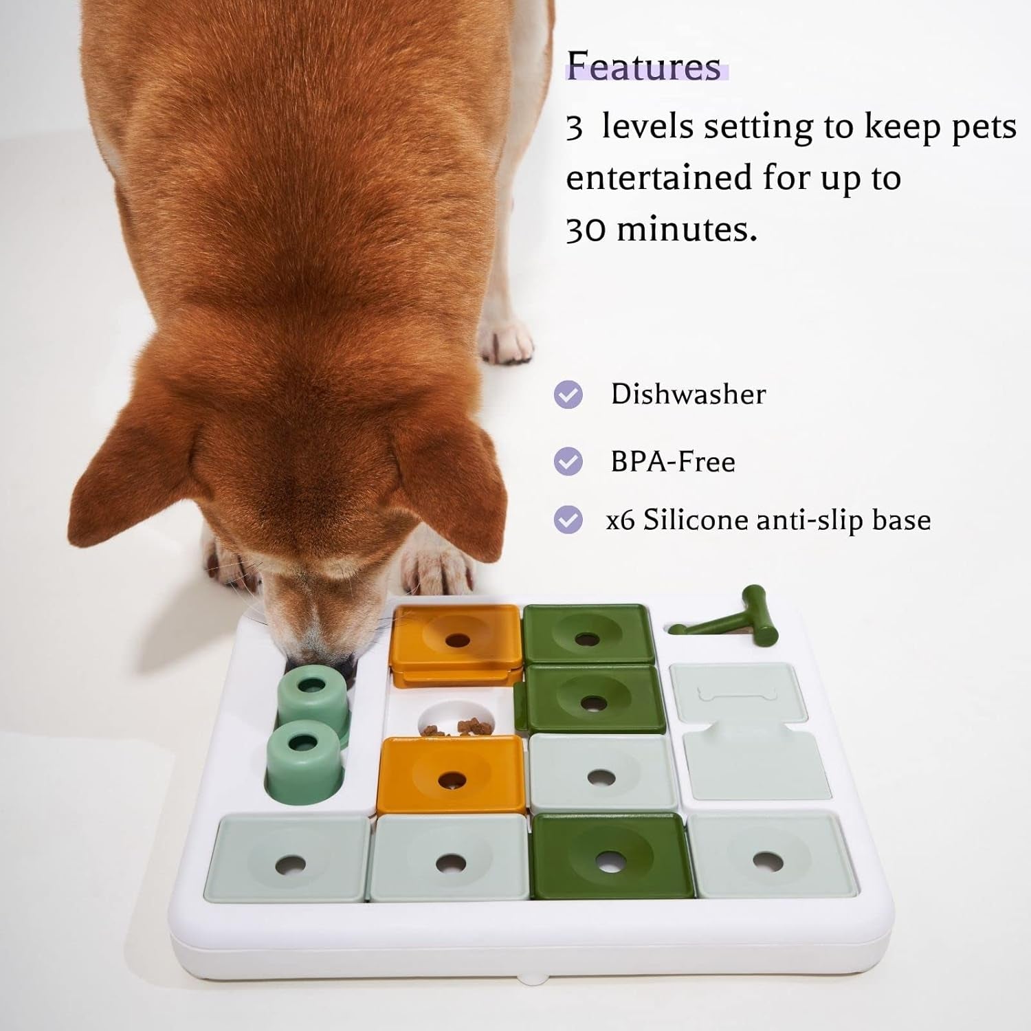 Dog Puzzle Toy 3 Levels, Mental Stimulating for Boredom and Smart Dogs, Treat Puzzle for All Breeds Dog
