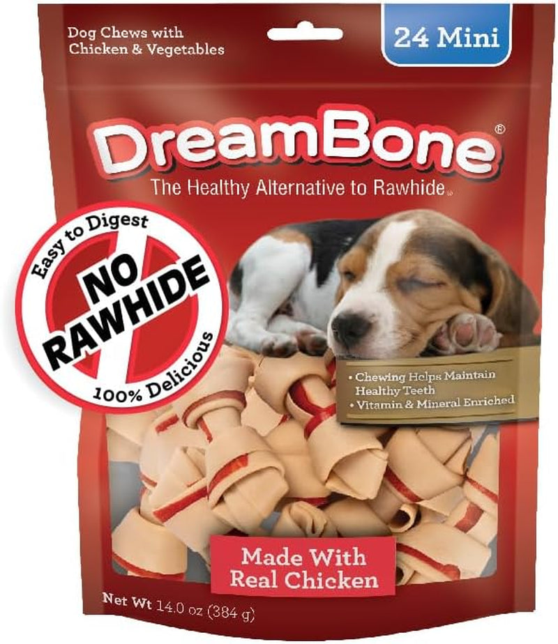 Mini Chews, Made with Real Chicken, Rawhide Free Chews for Dogs, 24 Count